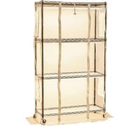 Serre d'intérieur avec éclairage de culture, support pour plantes à 4 niveaux de 150 cm de haut avec couvercle transparent, minuterie et hygromètre, lampes de culture à spectre complet de 180 W, suppo