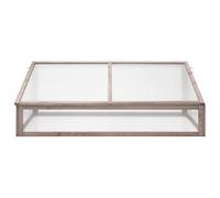 Serre grise 110 x 56 x 39 cm en bois de sapin avec couvercle | Bois massif de sapin, panneau PC, fond ouvert, assemblage facile, protection contre le gel