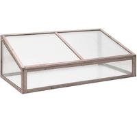 Serre grise en bois de sapin, dimensions 110 x 56 x 39 cm, avec couvercle rabattable. Idéale pour une maison de jardin, comme serre pour plantes, culture de tomates, jardin d'avant-saison, germination