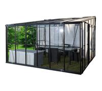 Serre grise jardin d'hiver 12m² adossable base