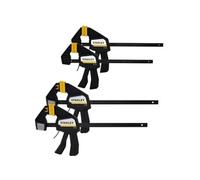 Serre-joint à barre - Lot de 2 - 150 mm - Auto-serrant - Noir et jaune
