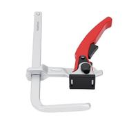 Serre-joint à cliquet pour MFT et établi, 220 kg, rouge, argenté
