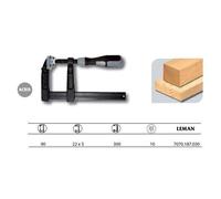 Serre-joint à manche saillie 80 mm - section 22 x 6 mm - L. 300 mm - 7070.187.030 - Leman