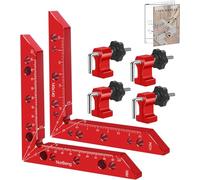 Serre Joint Angle à 90 Degrés,Pince à angle droit,Presses d'angles en d'aluminium,Fixation à Angle Droit, Outils de Travail du Bois Pour Armoires,Cadre Photo,Tiroirs- 2 Ensembles (14 cm/5,5") Rouge