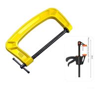 Serre-joint G avec construction en fer ductile renforcé pour une utilisation en atelier avec poignée antidérapante et système de serrage efficace avec poignée en T (J)