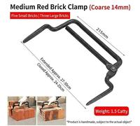 Serre-joint pour Briques Acier Allié Réglable 21cm(14Large) | Acier allié forgé, réglage précis, poignée plastique confortable, finition noire anti-rouille, idéal maçonnerie