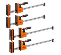 VEVOR Serre-joints à Barre 4 PCS Ouverture 60,96 cm et 78,7 cm Force 500 kg, 2 Modes Pince/Écarteur, Patins en Caoutchouc, Poignée Ergonomique, Barre en Acier au Carbone, pour Travaux du Bois et Métal