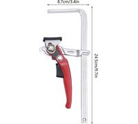 Serre-joints à cliquet - Pour rail de guidage - Jeu de deux pièces - Longueur 10,2 cm - Ouverture 160/200 mm - Profondeur 60 mm - Acier 40Cr + ABS - Pour le travail du bois/les matériaux non métalliqu