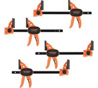 Serre-joints à une main JORGENSEN, jeu de 4, force de serrage 68kg, portée 150/420mm Fixer des meubles