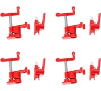 Serre-joints pour travaux sur bois - Lot de 4 serre-joints - Pour tubes filetés de 1,9 cm - Fonte - Pour coller du bois - Rouge