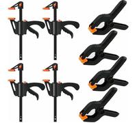 Serre-joints une main et pinces ressort Outils de serrage jeu de pinces de 8 pices pour une fixation couleurs multiples Largeight