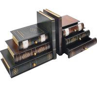 Serre-livres bois vintage organisateur bibliothèque bureau (set de