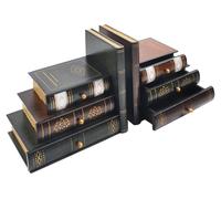 Serre-livres décoratifs vintage en bois, imitation étagère, serre-livres élégants pour le bureau, la bibliothèque ou l'espace de travail (311)