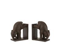 Serre-Livres Eléphant en résine marron