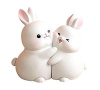Serre-livres lapin 2 pièces, serre-livres lapin pour étagères, figurine animal en résine serre-livres supports étagères organisateur, serre-livres