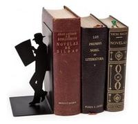 Balvi - The Reader Serre-Livres décoratifs en métal de Couleur Noire. Design Original