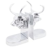 Serre-livres vidaXL 2 pcs Argent 17x15x27 cm Aluminium Bull