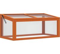 Serre Outsunny en bois et polycarbonate 90 x 46 x 40 cm Serre avec couverture résistante aux intempéries pour jardin Serre pour plantes Orange