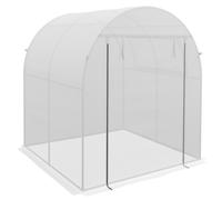 Serre portable Outsunny - Cadre acier & housse plastique 1,8 x 1,8 x 2 m - Blanc