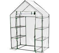 Serre pour balcon, avec une structure en polycarbonate et une housse en PVC transparent, idéale pour les cultures d'hiver, et protégeant les plantes et les fleurs (6 niveaux)