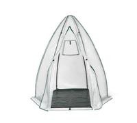 Serre quatre saisons forme dôme tipi TERRE JARDIN hauteur 160 cm transparente et verte Ø 140 cm acier polyéthylène 130 g/m²