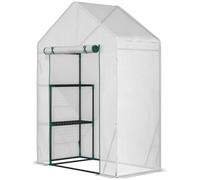 Serre, structure en acier, 143 cm x 73 cm x 195 cm, 2 étagères, couverture imperméable, porte roulante