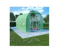 vidaXL Serre de jardin Tente abri-plantes 6,86 m² (3,43×2×2 m) Vert Tissu PE 48164