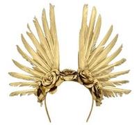 serre-tête couronne plumes roses dorées adulte - boland 01479 Jaune G