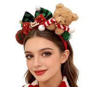 Serre-tête de Noël réglable motif ours | Bandeau décoratif festif pour les vacances d'hiver, les anniversaires, les festivals, les adolescentes, les femmes