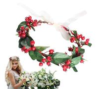 Serre-tête en forme de baies rouges | Couronne de fleurs de baies | Couronne de cheveux de Noël | Bandeau fait à la main du festival de la nature vintage pour le festival