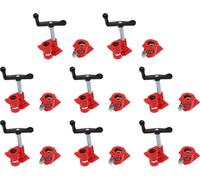 Serre-tubes pour le travail du bois - Lot de 8 pièces - Usage intensif - En fer - Serrage rapide - Pour tubes de 26,5 mm - Rouge