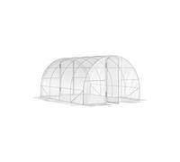 Outsunny Serre de jardin tunnel 4 x 3 x 2 m 12 m² avec 2 portes à charnières bâche en PE 150 g/m² pour Légumes Plantes Fleurs