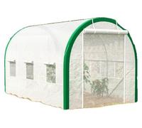 Serre tunnel, 3,58 m x 2,1 m x 2,1 m, acier galvanisé, film résistant à la déchirure, protection UV, protection contre les insectes