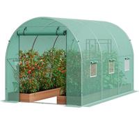 Serre tunnel accessible 14,6 x 6,36 x 6,3 pieds Cadre galvanisé Couverture en PE Vert
