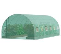 Serre tunnel accessible 19,36 x 9,68 x 6,5 pieds Cadre galvanisé Couverture en PE Vert