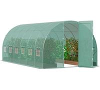 Serre tunnel accessible 19,36 x 9,68 x 7,4 pieds Cadre galvanisé Couverture en PE Vert