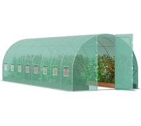 Serre tunnel accessible 27,38 x 9,5 x 7,38 pieds Structure galvanisée Couverture en PE Vert