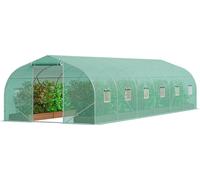 Serre tunnel accessible 29,53 x 9,84 x 6,6 pieds Cadre galvanisé Couverture en PE Vert