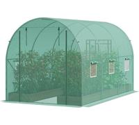 Serre tunnel accessible 9,58 x 6,43 x 6,23 pieds Cadre galvanisé Couverture en PE Vert