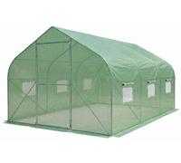 Serre tunnel avec structure métallique 3x4,5m Dalia Garden Point verte avec 2 paires de portes