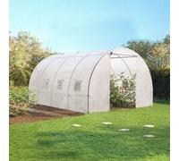 IDMarket Serre tunnel de jardin Zebra – Gamme maraîchère – 12 m² (4x3 m) blanche