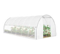 Serre Tunnel De Jardin 18m? Blanche Relevable Avec Moustiquaire Blanc