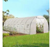 IDMarket - Serre tunnel de jardin Des Andes 24 m² (8x3m) blanche bâche anti-UV