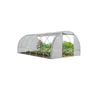 IDMarket Serre tunnel de jardin CRIMÉE 4 saisons 18 m² blanche gamme maraîchère 6x3 m
