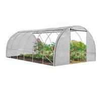 IDMarket - Serre Tunnel de Jardin 4 Saisons 18M² Blanche Gamme maraîchère CRIMÉE 6x3M