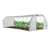 IDMarket – Serre tunnel de jardin 4 saisons 24 m² 8x3 m Blanche – Gamme maraîchère des Andes
