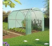 IDMarket - Serre de Jardin Tunnel 6m² Verte Roma 4 Saisons | Serre 3 x 2 x 2 m acier galvanisé + bâche anti-uv avec porte et fenêtres toutes saisons
