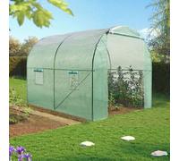 IDMarket - Serre tunnel de jardin Roma 6 m² (3x2x2 m) acier galvanisé bâche anti-UV verte