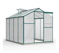 Serre tunnel de jardin en aluminium avec fondation 4,75 m² - 190 × 253 cm - maison de plantes de serre de jardin, maison de tomates