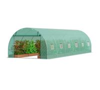 VEVOR Serre tunnel jardin 890×295×198 cm – Cadre acier galvanisé, Bâche PE verte, 12 fenêtres